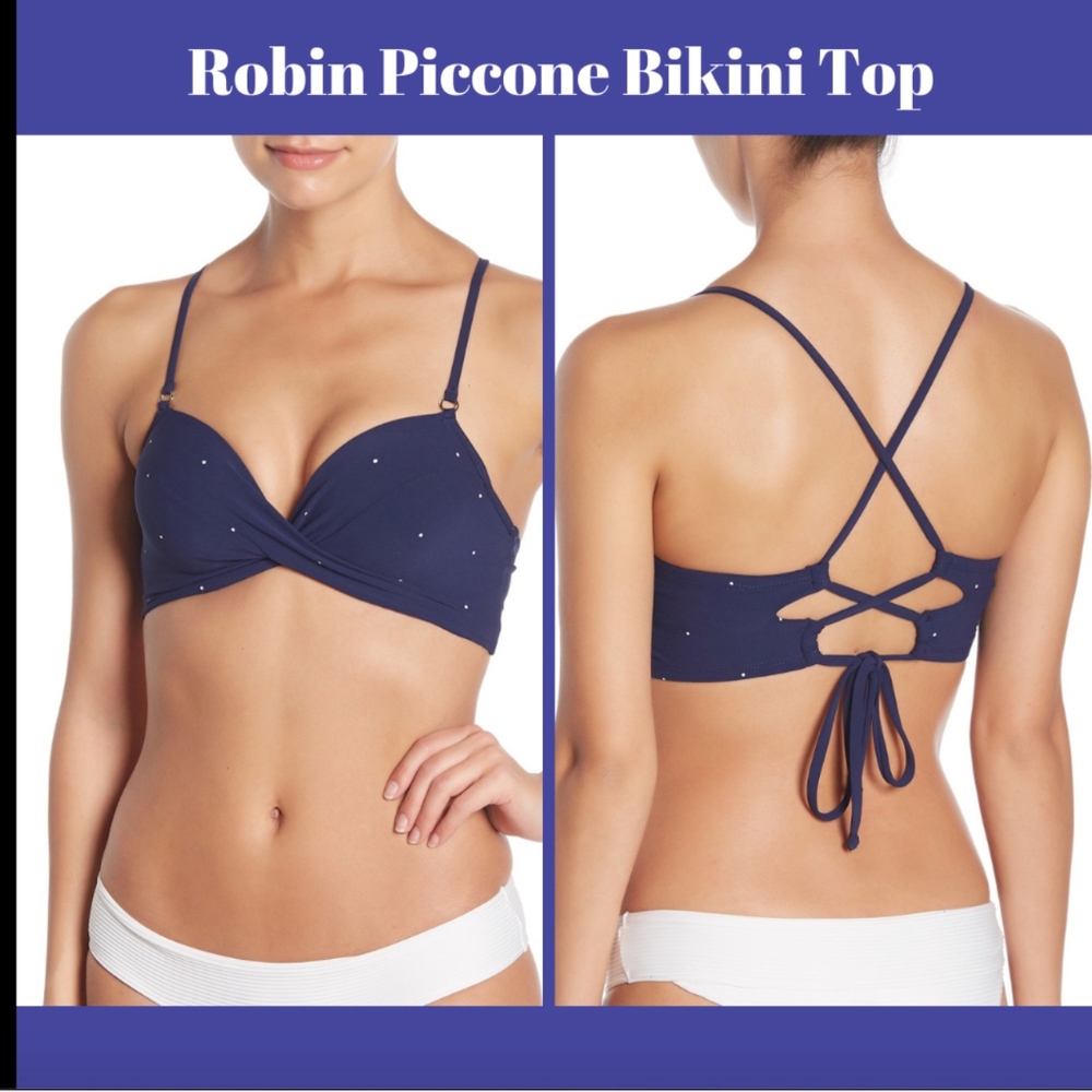 NWT Robin Piccone Jenie Twist Bikini Underwire‎ Top SZ Medium